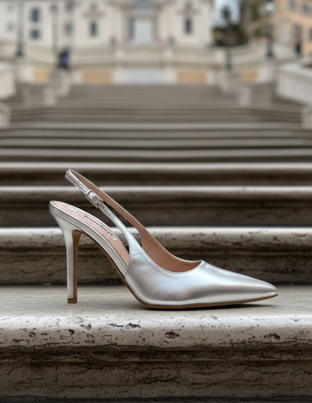 Scarpe da cerimonia argento chiuse a punta