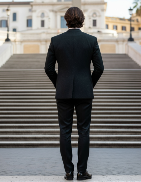 Retro Completo Sposo Coreano glitter nero