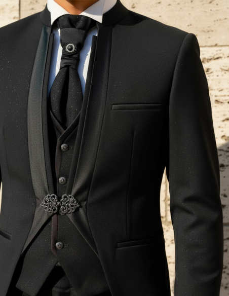 Dettaglio Completo Sposo Coreano glitter nero