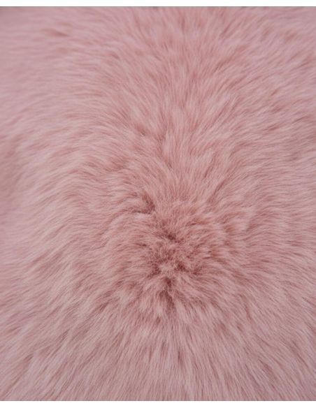 Dettaglio Pelliccia Ecologica Rosa Antico Corta Donna