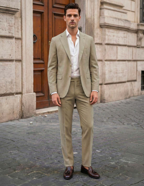 Completo Uomo Beige monopetto