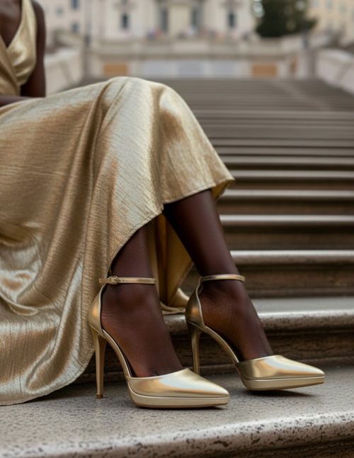 Décolleté donna Oro metallizzato