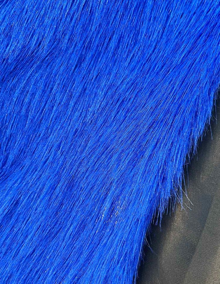 Dettaglio Pelliccia Ecologica Blu elettrico Accollata Corta da cerimonia Dettaglio Pelliccia Ecologica Blu elettrico Accollata Corta da cerimonia