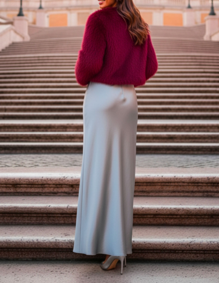 Retro Pelliccia Ecologica Porpora Accollata Corta da cerimonia