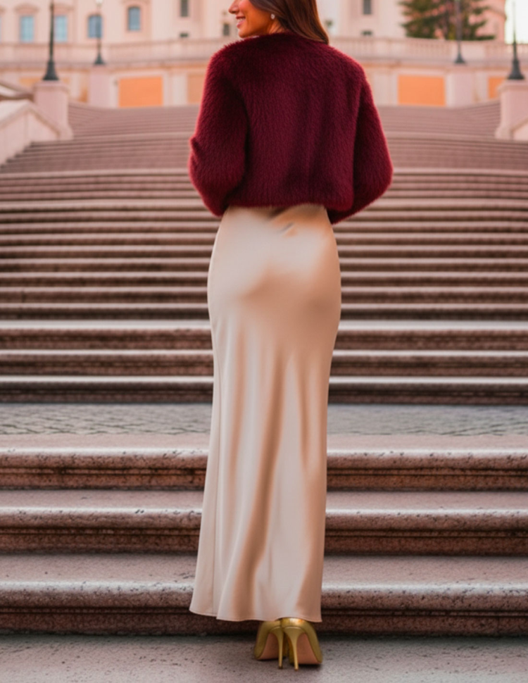 Retro Pelliccia ecologica Corta da cerimonia Rosso scuro Retro Pelliccia ecologica Corta da cerimonia Rosso scuro